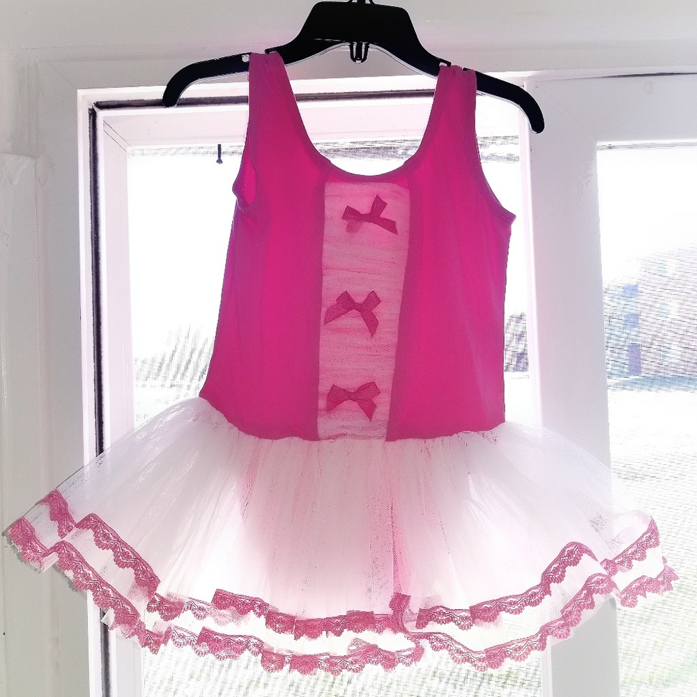 Hot pink/white ballet dress